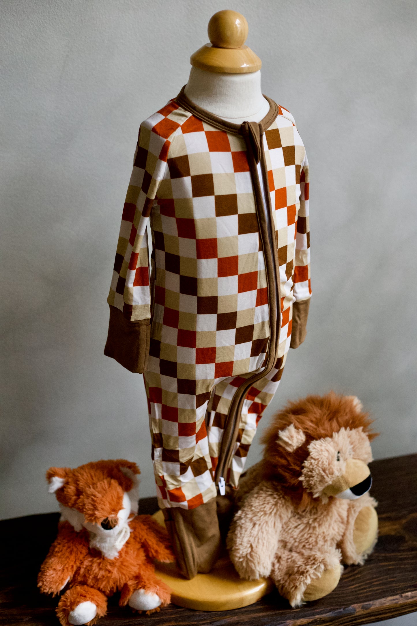 Harvest Squares - Bamboo Zipper Sleeper Toddler