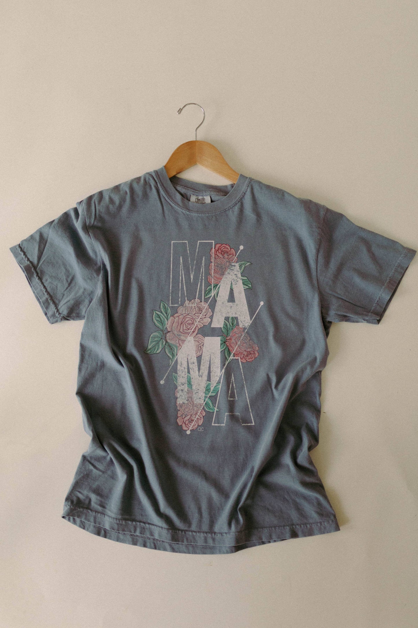 Mama Tee - Roses/Slate Blue