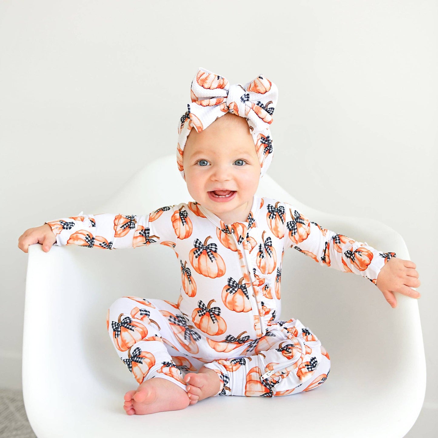 Bamboo Ruffled Sleeper - Lilith Pumpkin