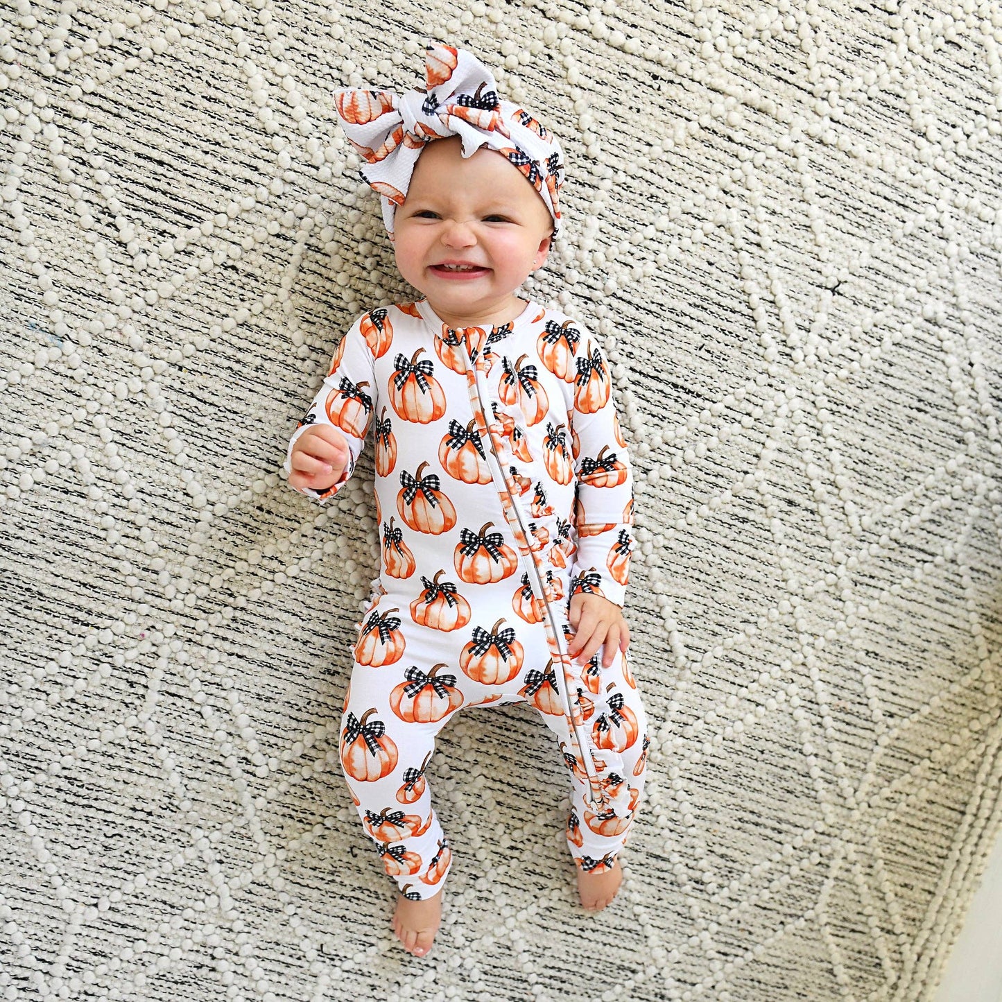 Bamboo Ruffled Sleeper - Lilith Pumpkin