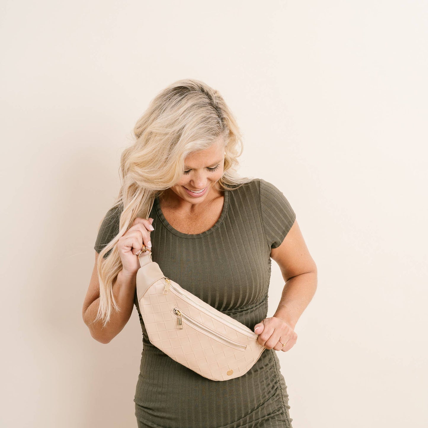 Luxe Belt Bag - Woven Oat