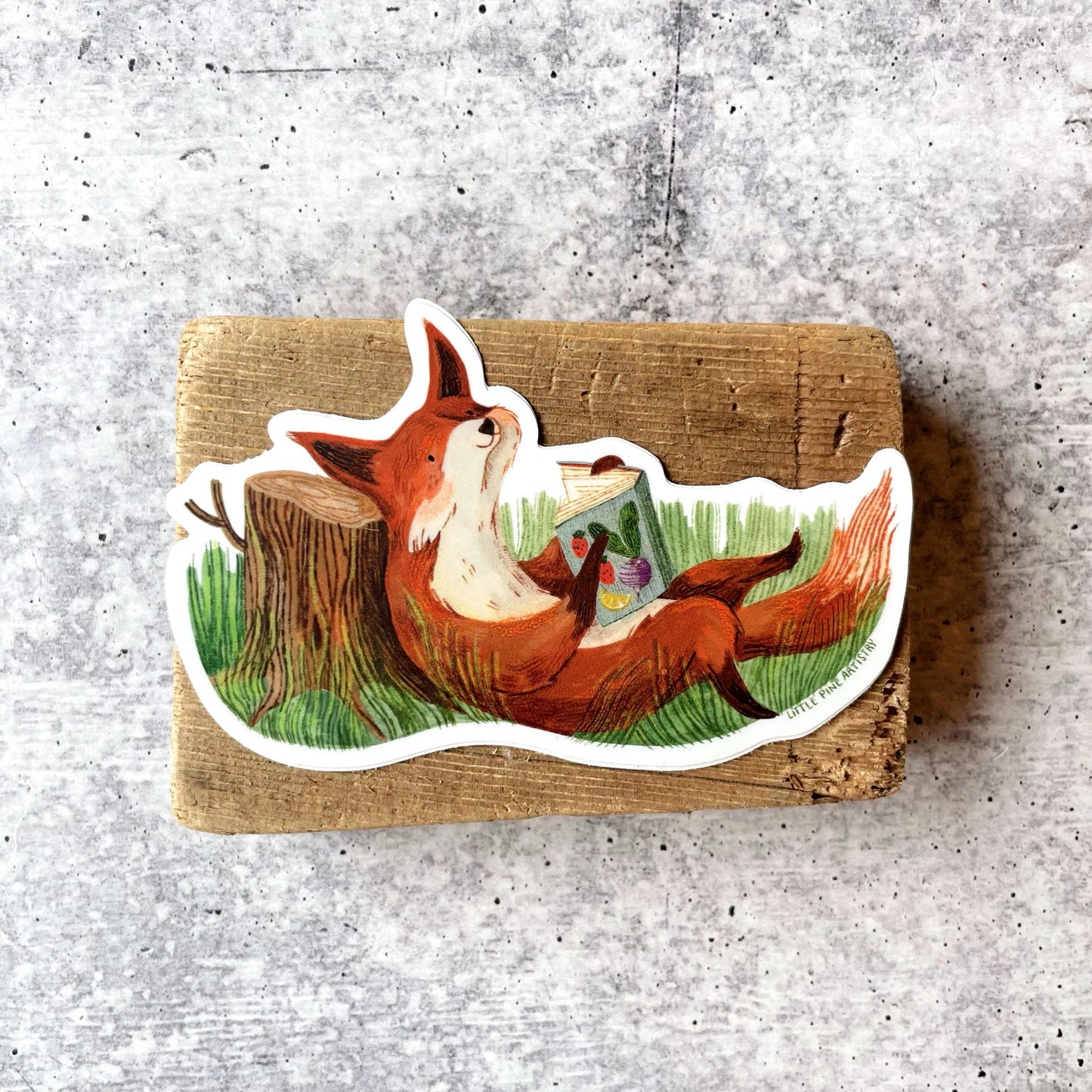 Reading Fox - Sticker