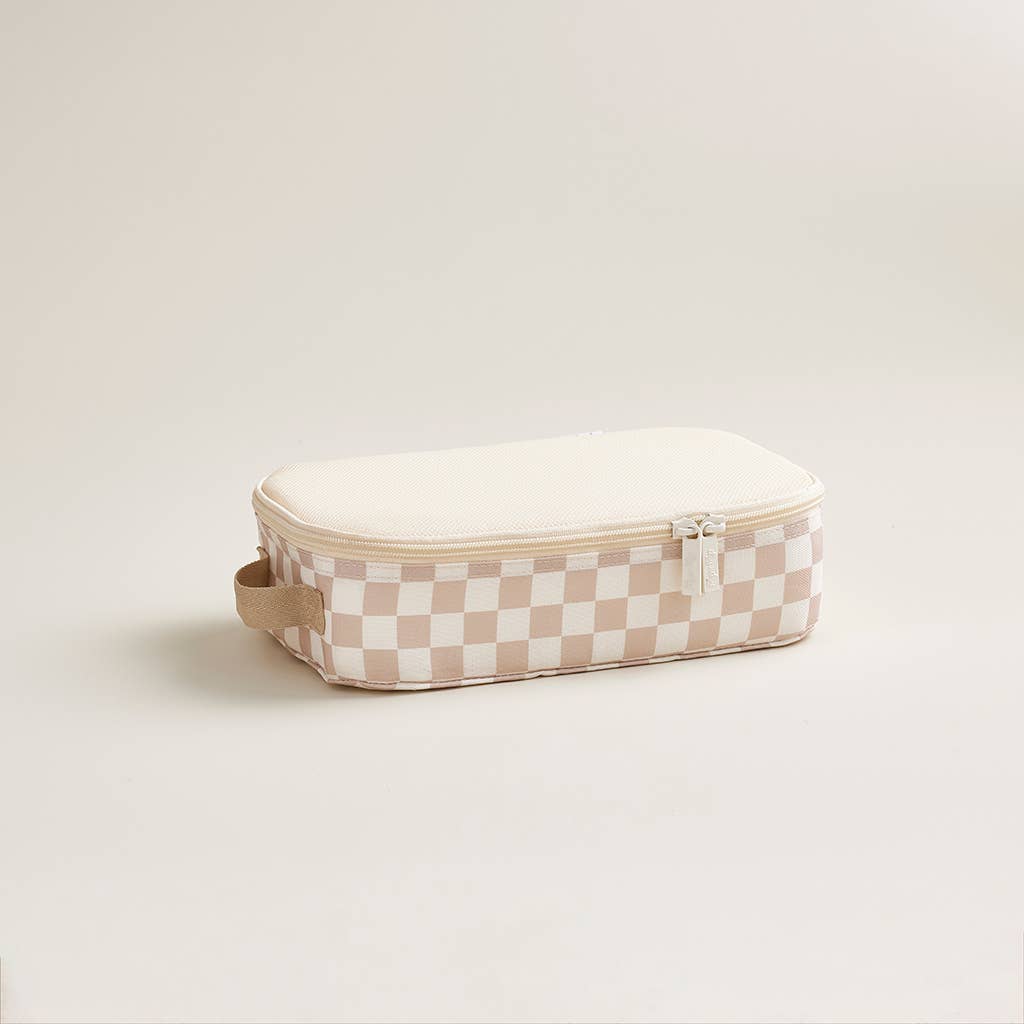 Pack Like a Boss Packing Cubes - Taupe Checkerboard
