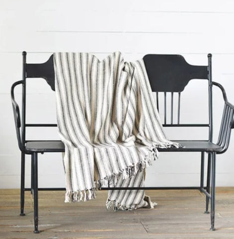 Stripe Throw with Fringes