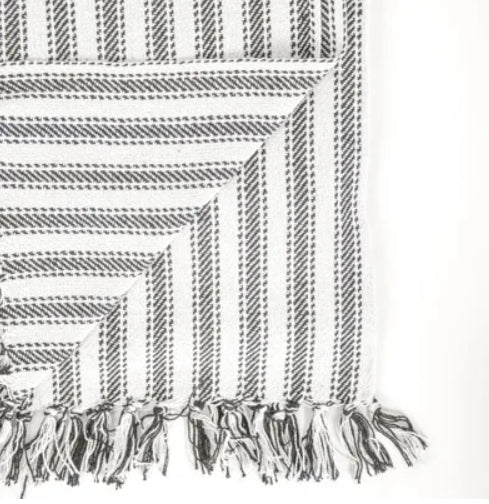 Stripe Throw with Fringes