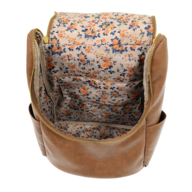 Kerri Side Pocket Backpack - Saddle