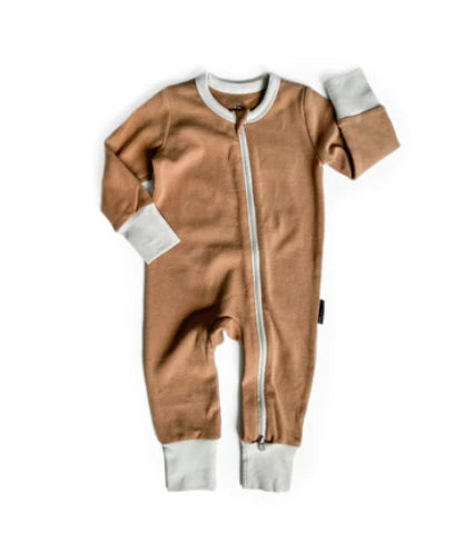2-Way Zip Romper - Nutmeg