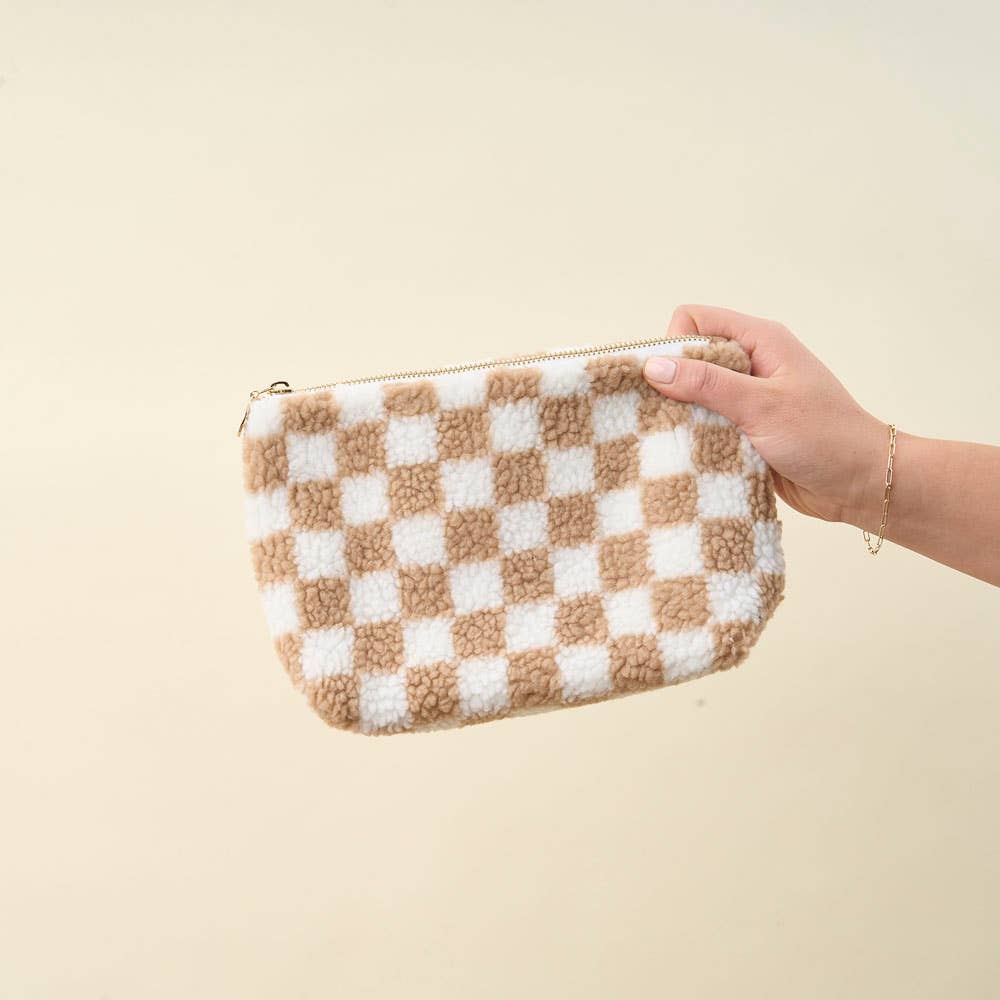 Teddy Pouch - Check Tan
