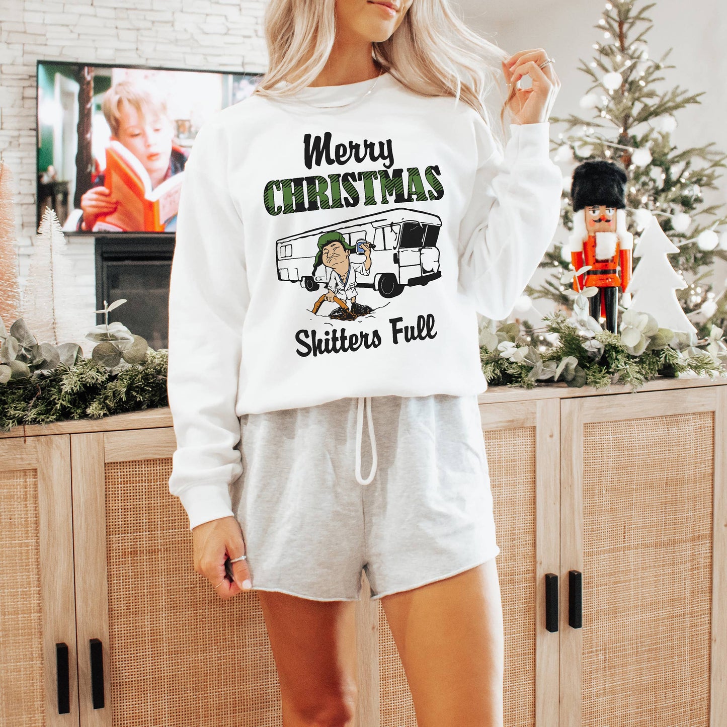 Merry Christmas Shitters Full Crewneck - White