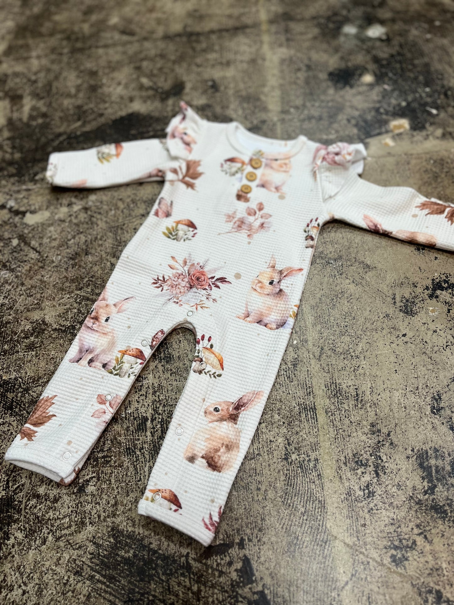 Mocha the Bunny - Waffle Romper