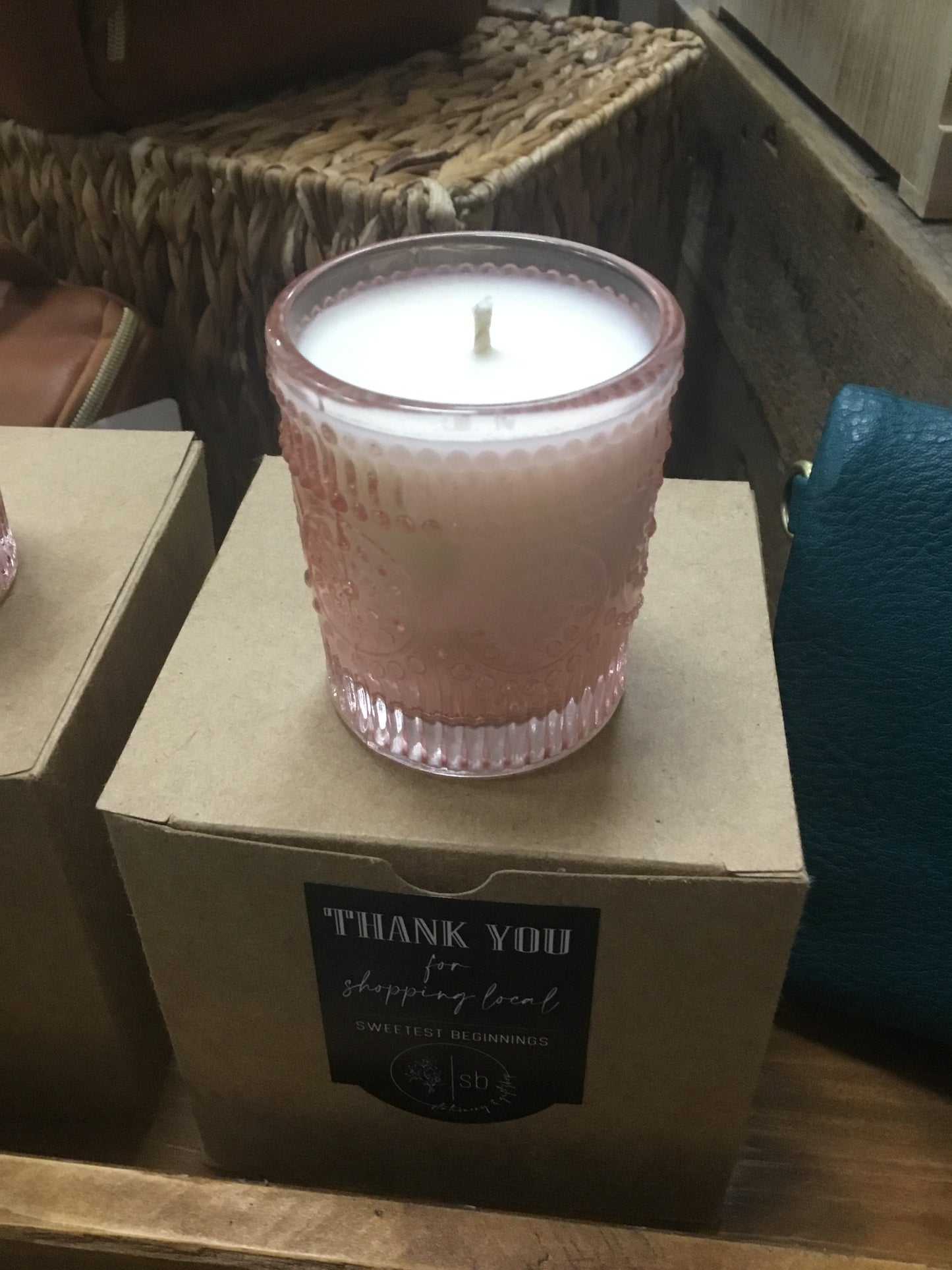 Vintage Pink Votive - Peach