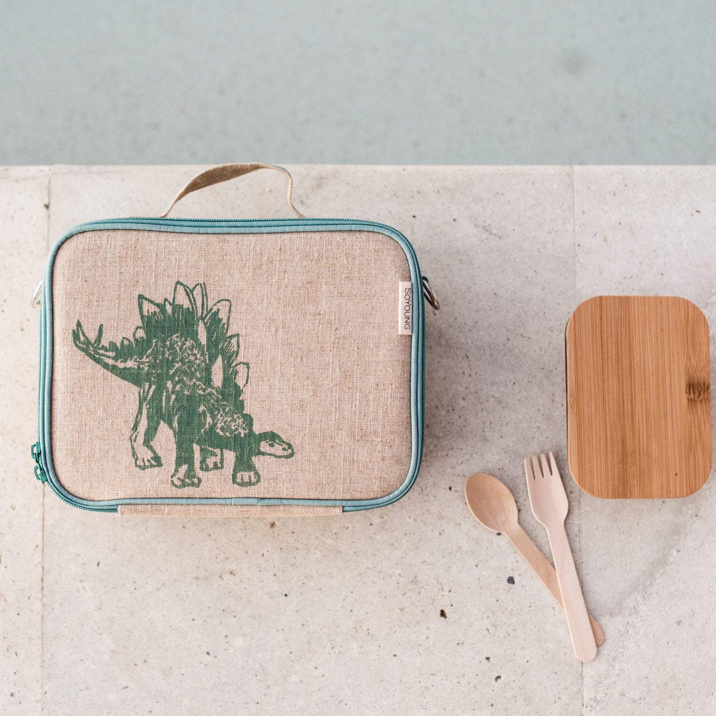 Lunch Box - Green Stegosaurus