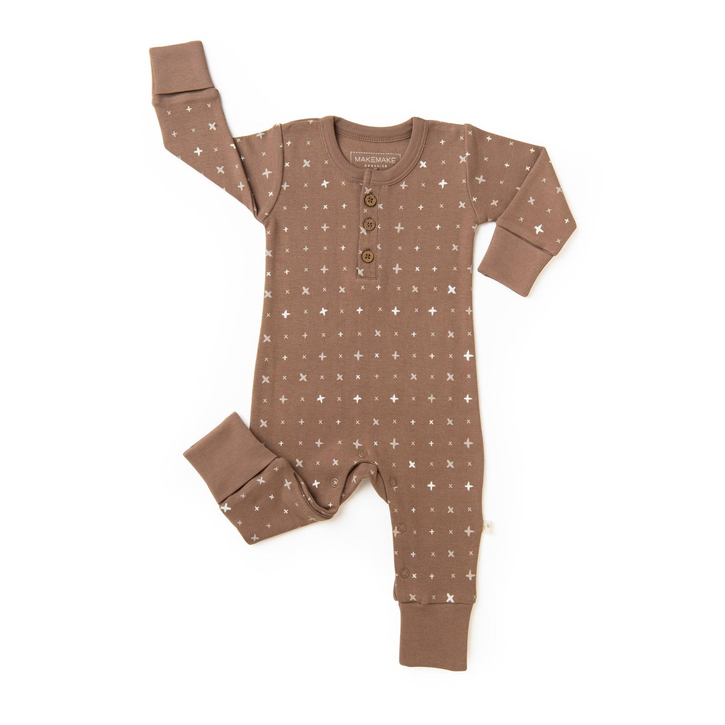 Organic Buttoned Romper - Sparkle