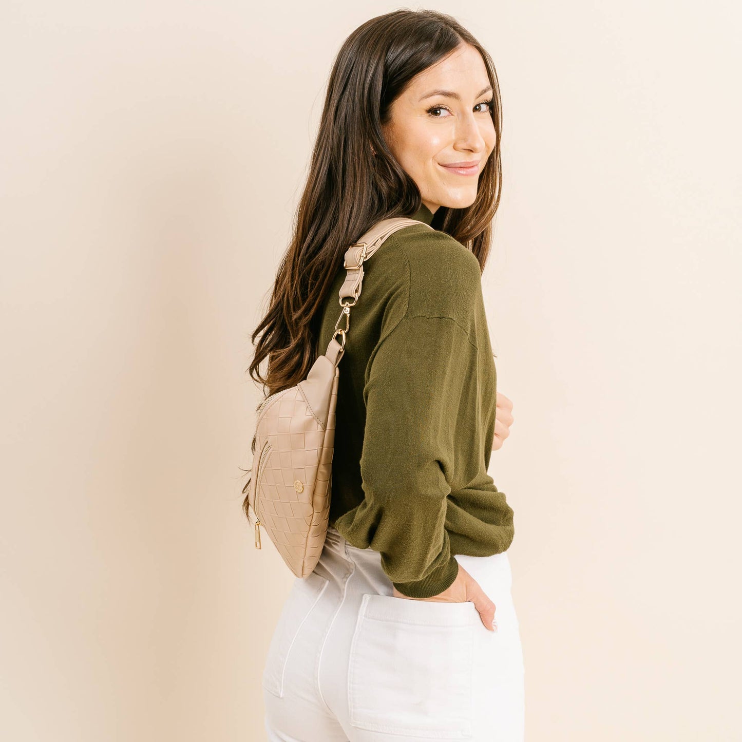 Luxe Belt Bag - Woven Oat