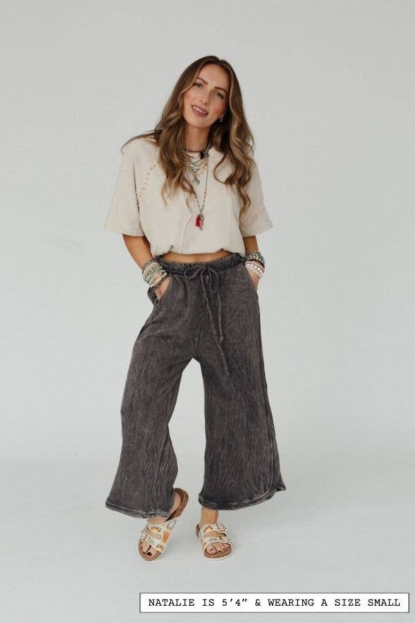 Wide Leg Pant PETITE Length - Charcoal