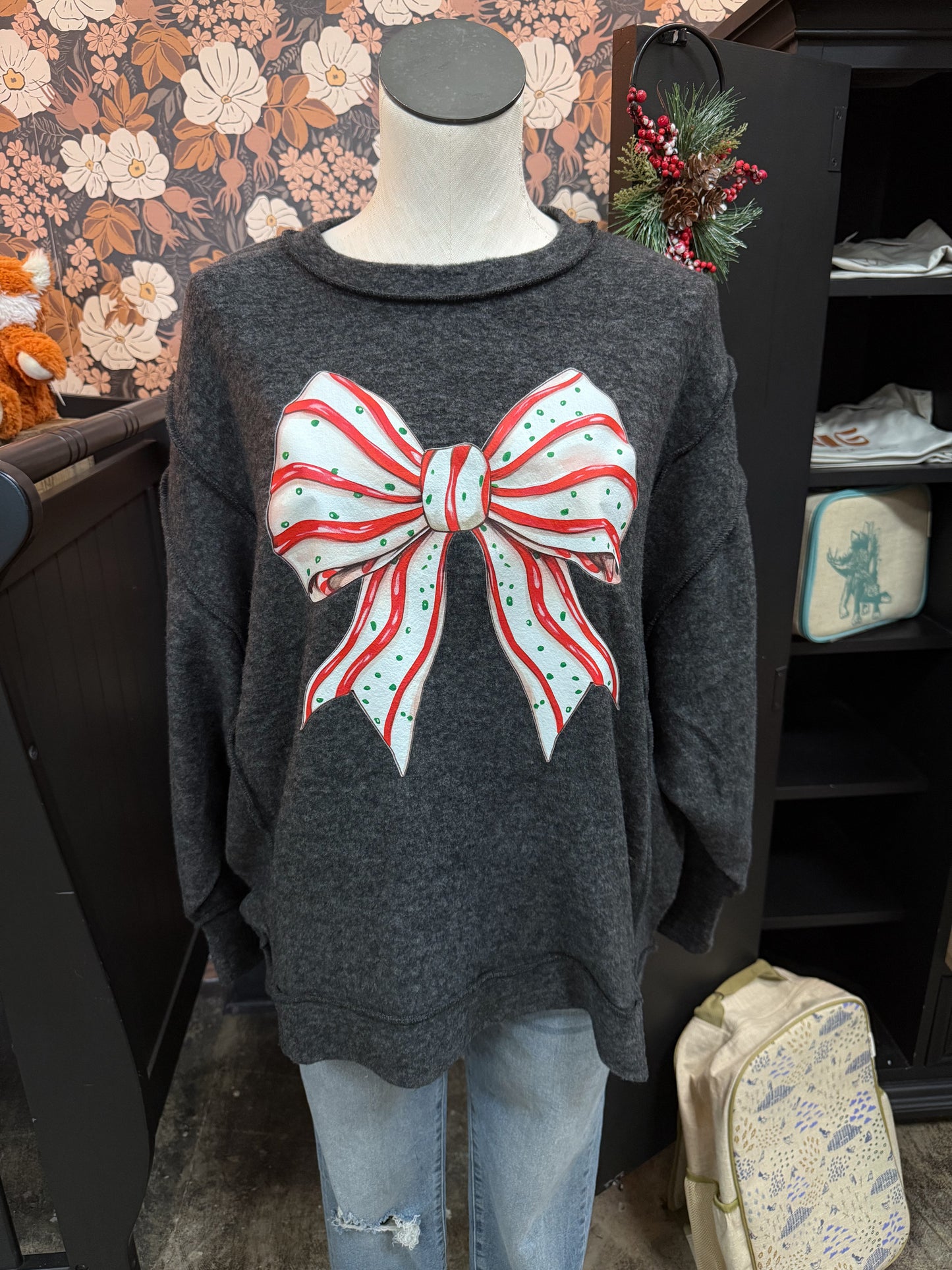 Little Debbie Bow Fleece Sweater