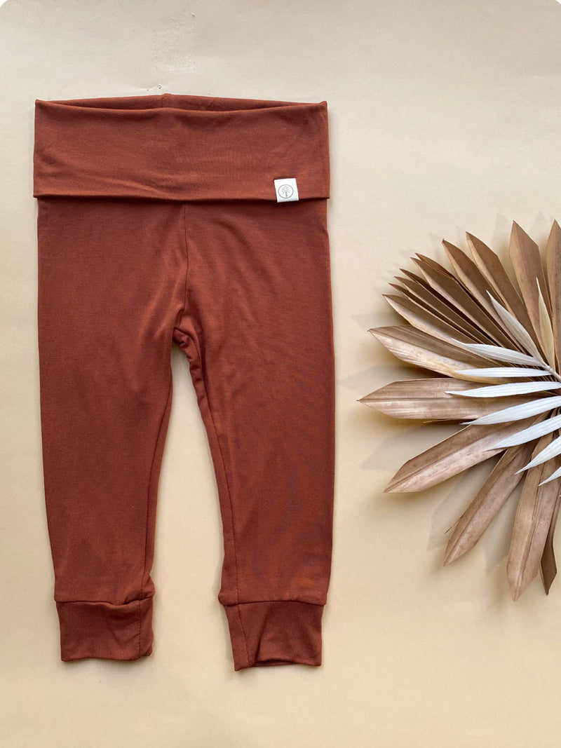Organic Bamboo Baby Leggings - Chestnut