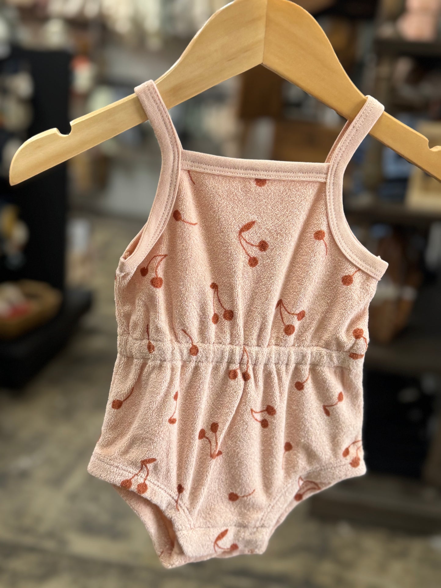 Terry Cinch Romper - Cherries