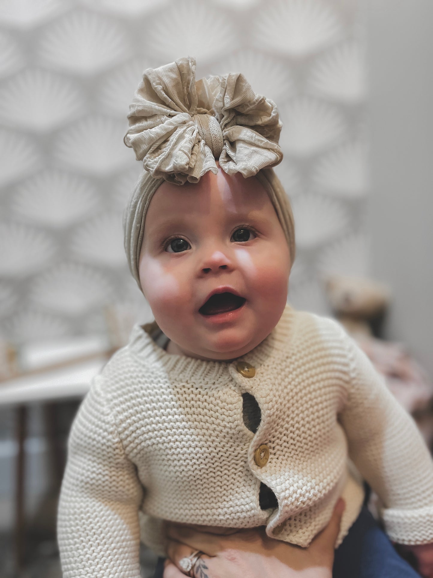 Ruffled Headband | Champagne