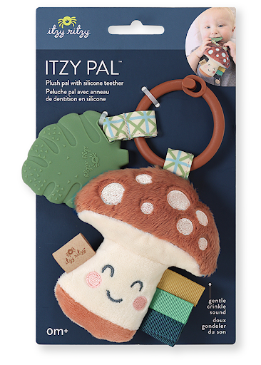 Itzy Pal Plush + Teether - Mushroom