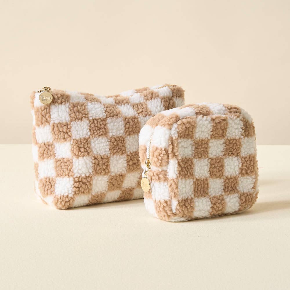Teddy Pouch - Check Tan