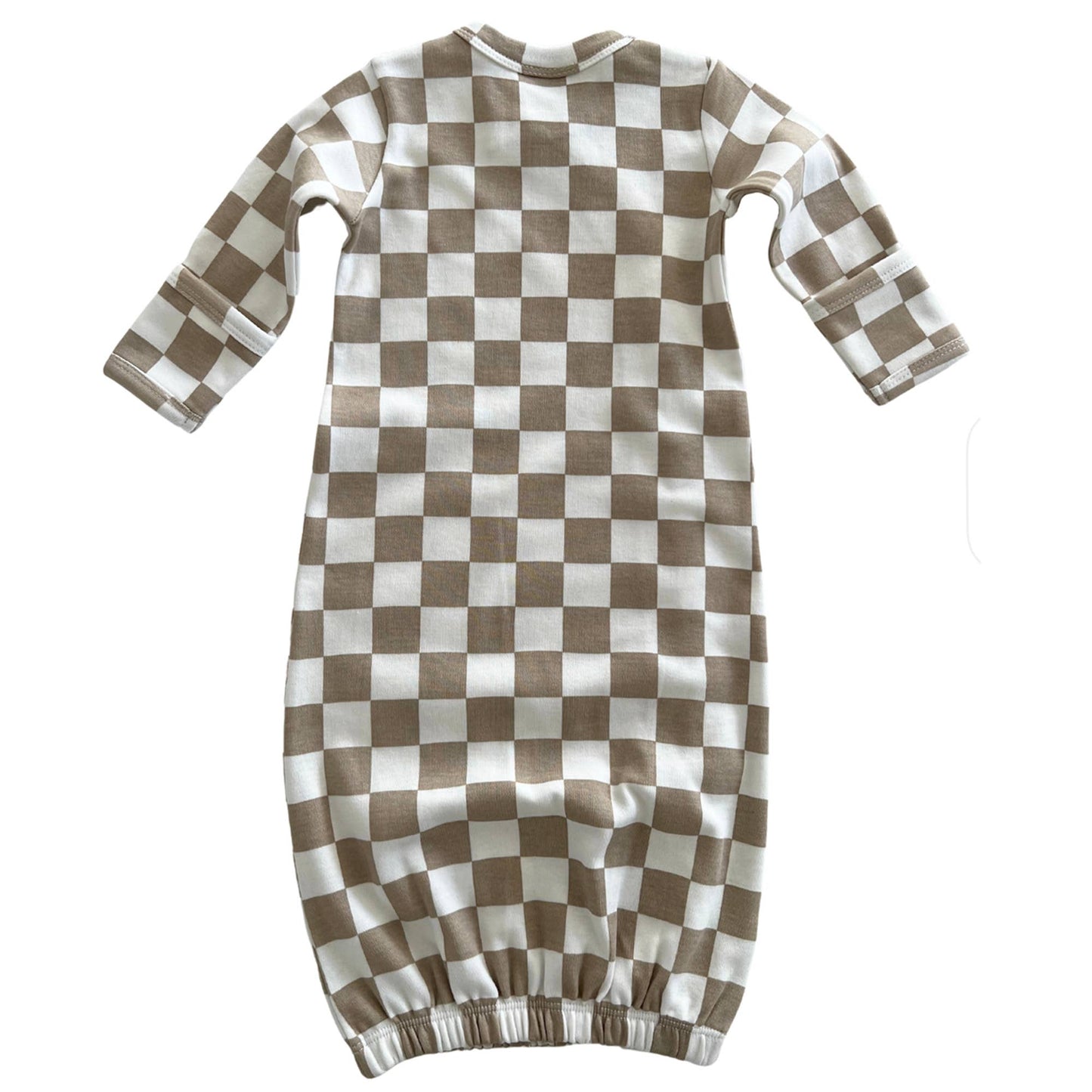Organic Gown - Tiramisu Checkerboard