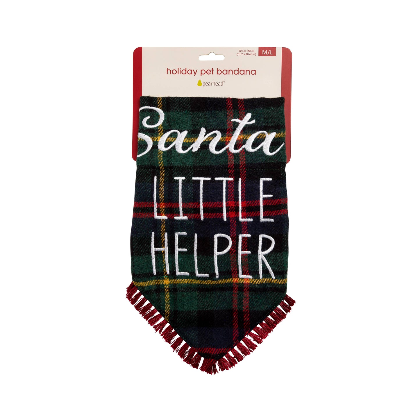 Christmas Dog Bandana - Santa's Little Helper M/L