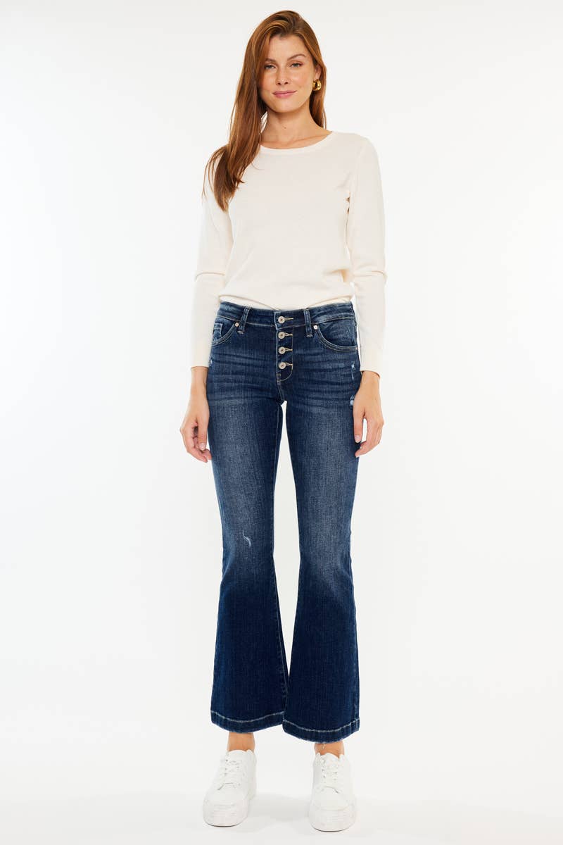Mid-Rise Flare Jeans - Petite