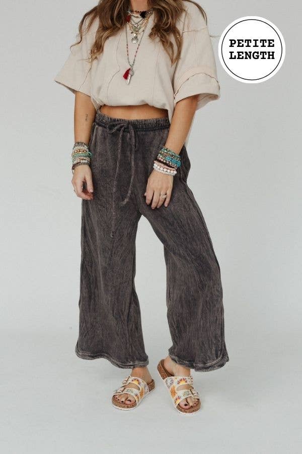 Wide Leg Pant PETITE Length - Charcoal