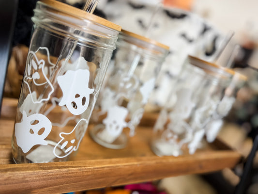 Mason Glass / Lid - Ghost