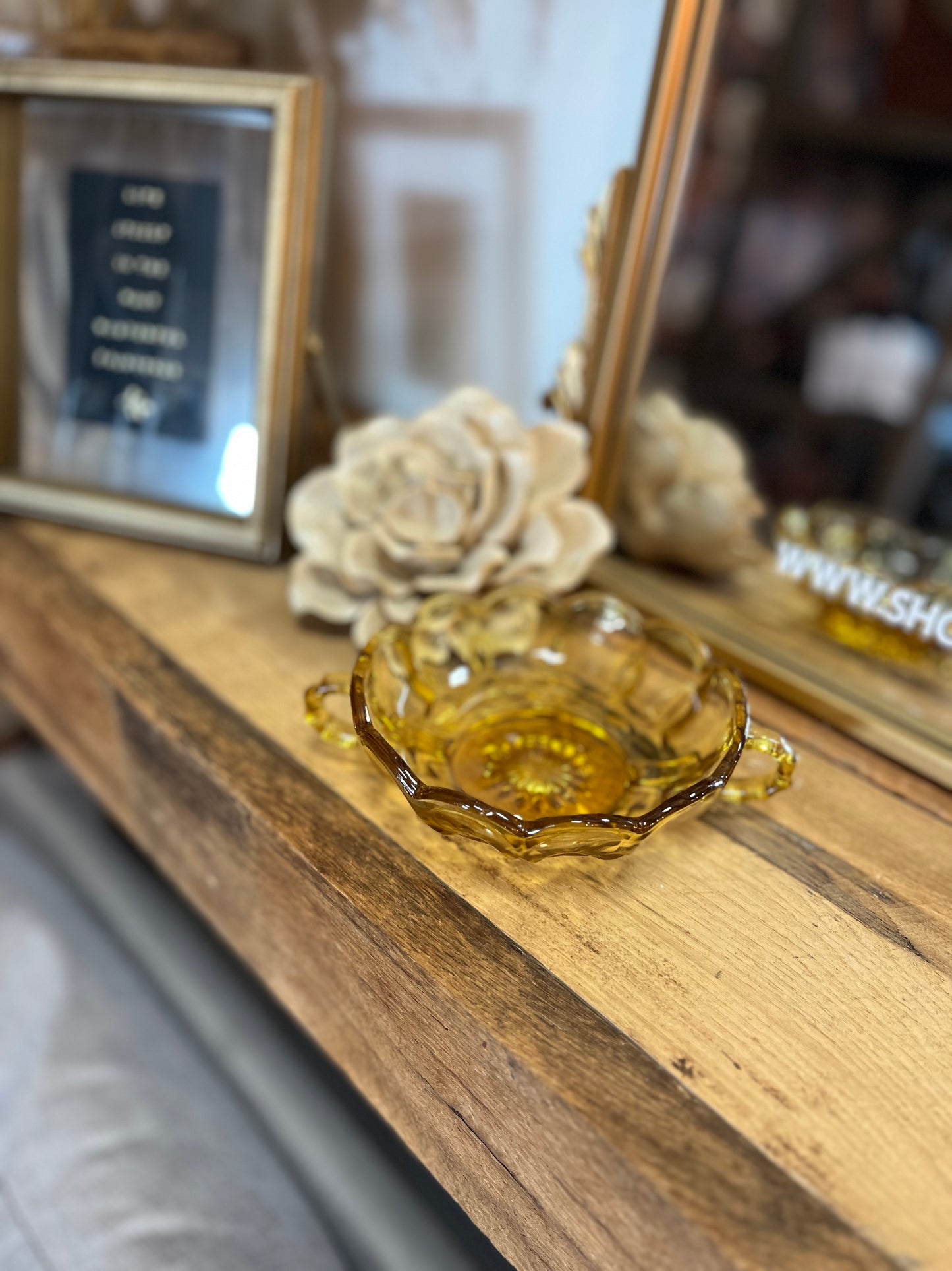 Salted Caramel Nuts - Amber Candy Dish