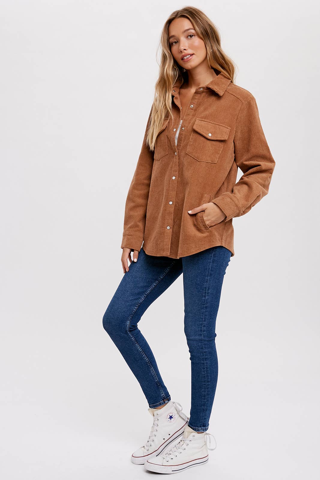 Corduroy Shacket - Camel