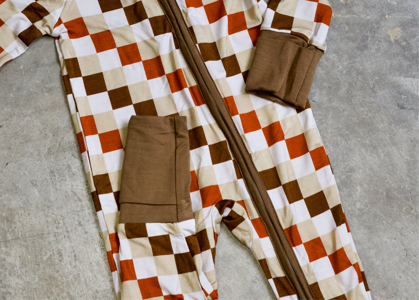 Harvest Squares - Bamboo Zipper Sleeper Toddler