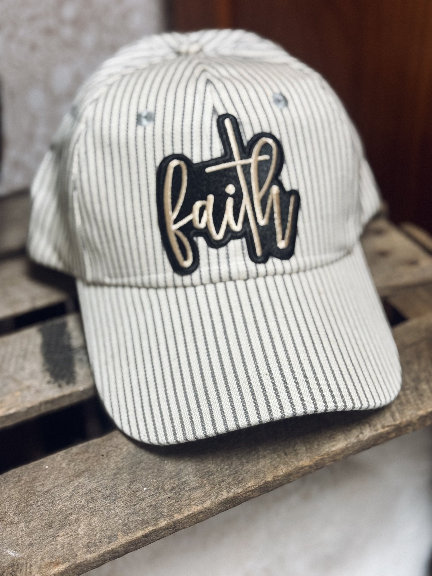 Grey Pin Stripes - Faith