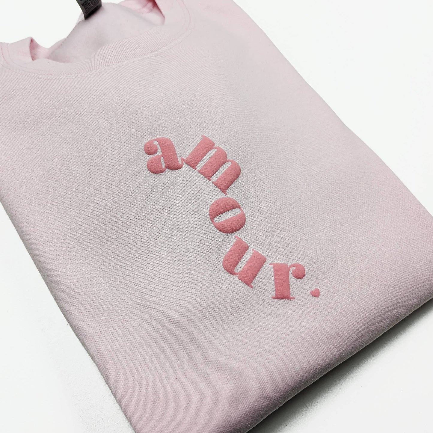 Puff Print Amour Sweatshirt - Light Pink
