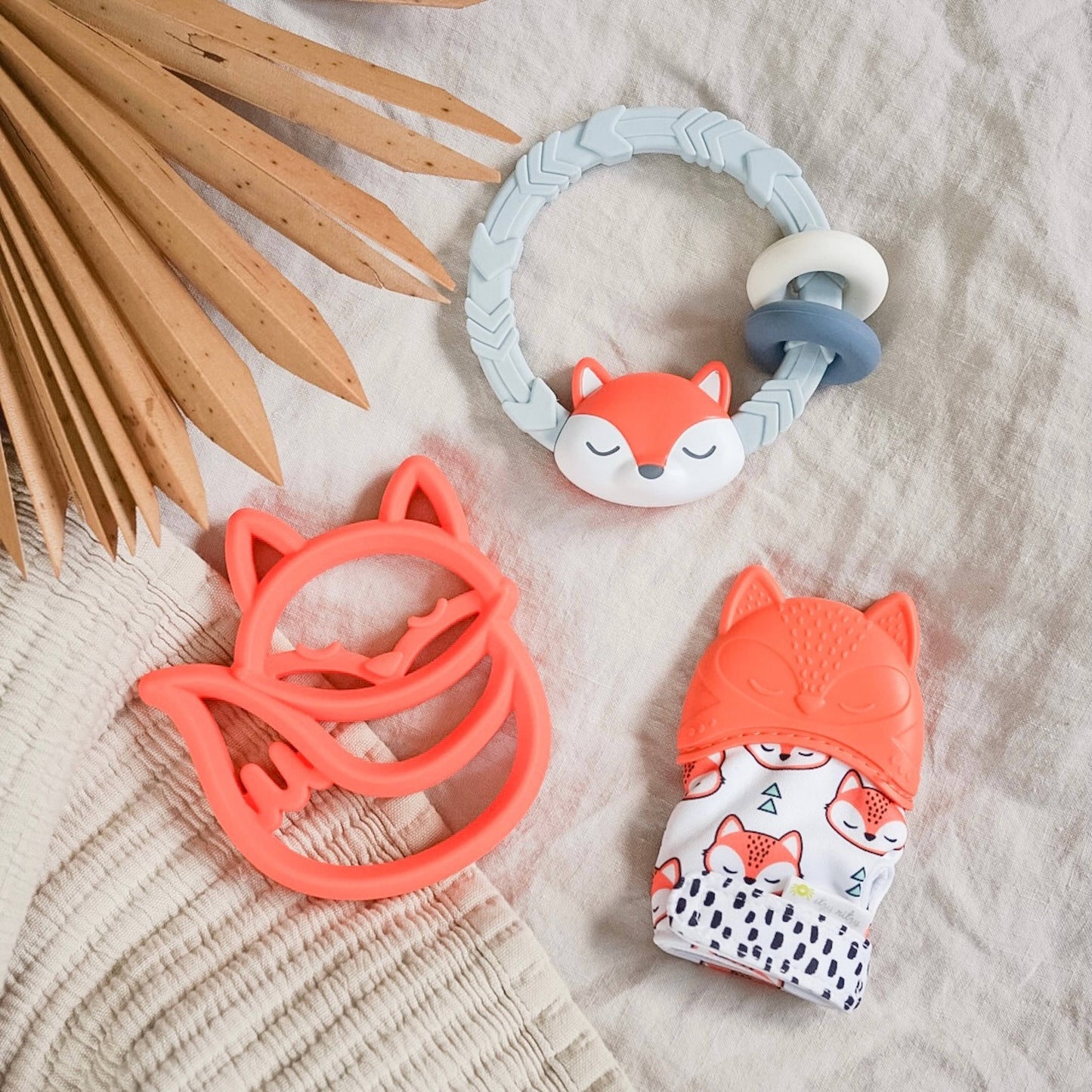 Ritzy Rattle™ Silicone Teether Rattles: Fox