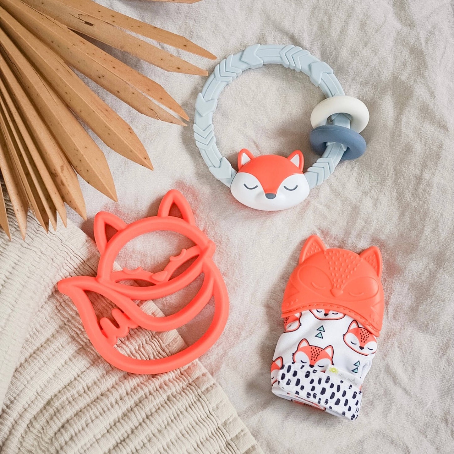 Ritzy Rattle Silicone Teether - Fox