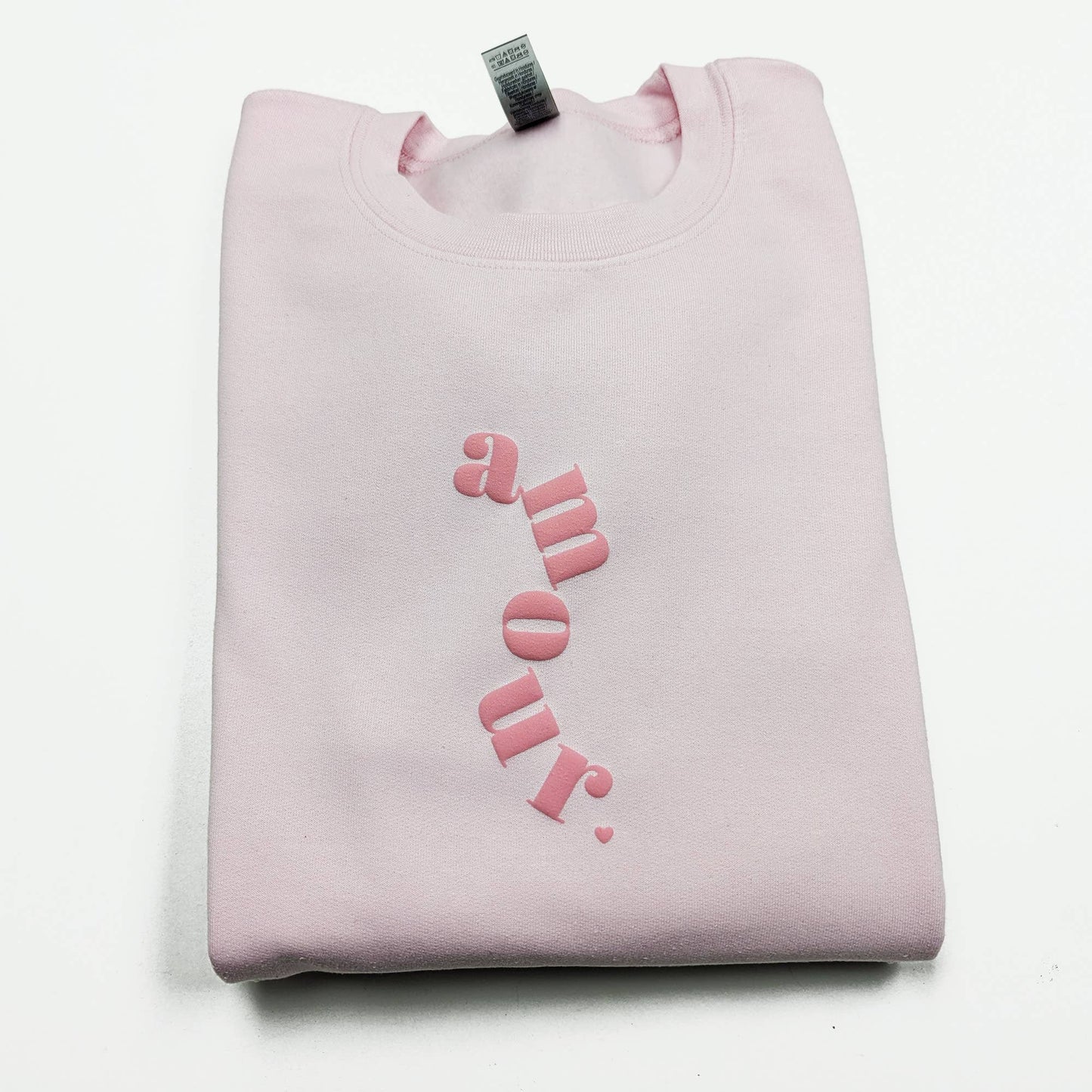 Puff Print Amour Sweatshirt - Light Pink