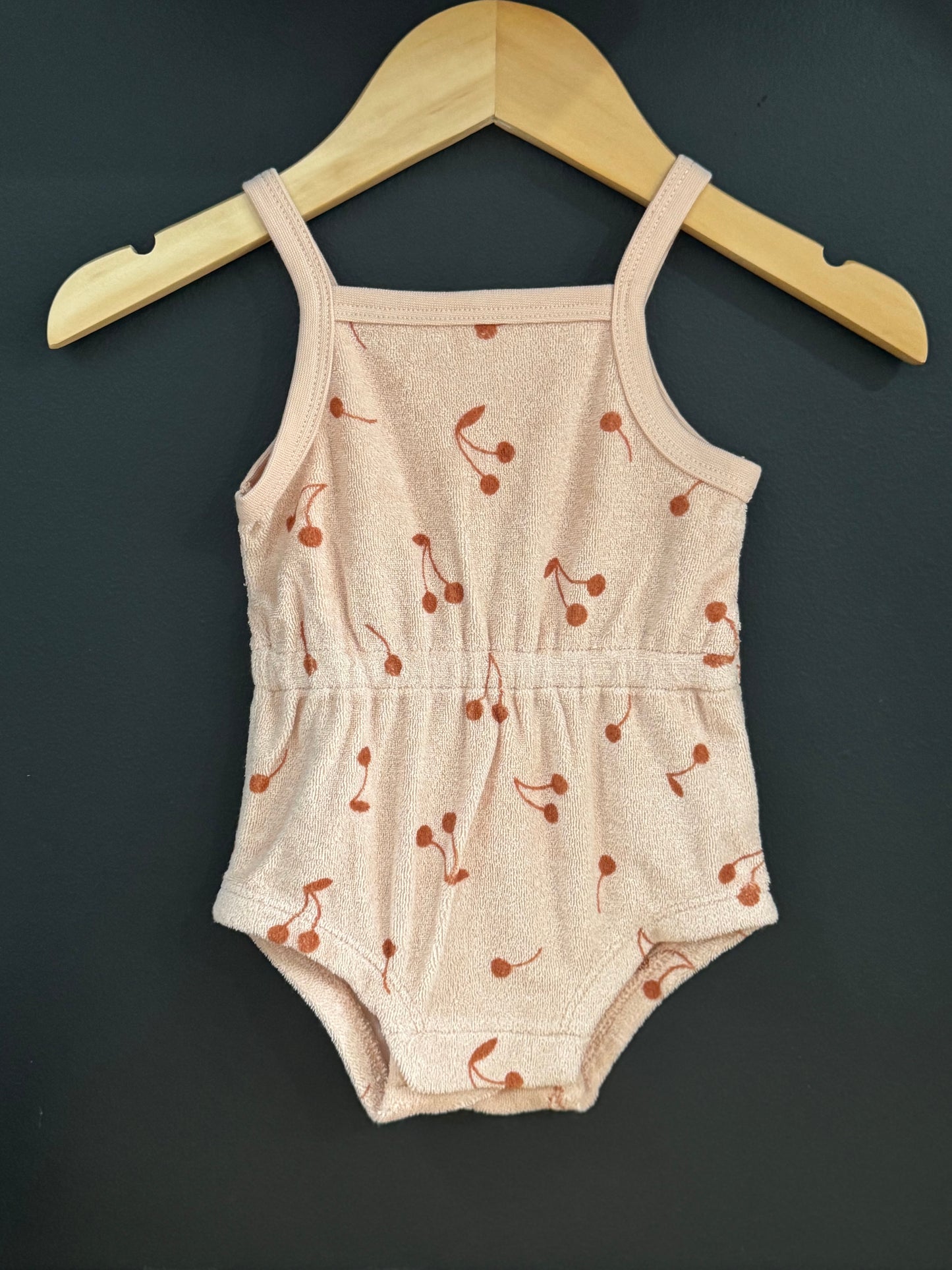 Terry Cinch Romper - Cherries