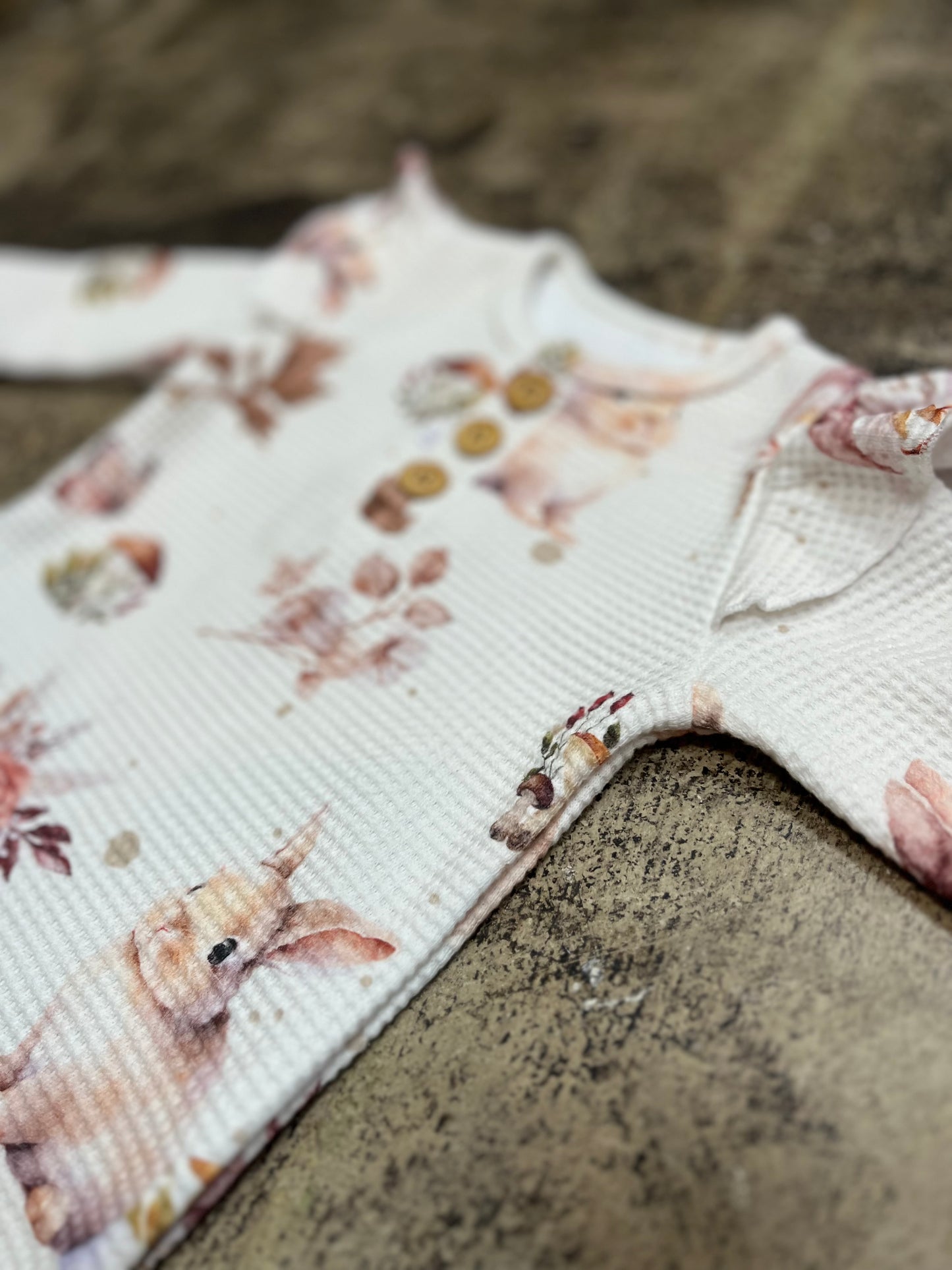 Mocha the Bunny - Waffle Romper