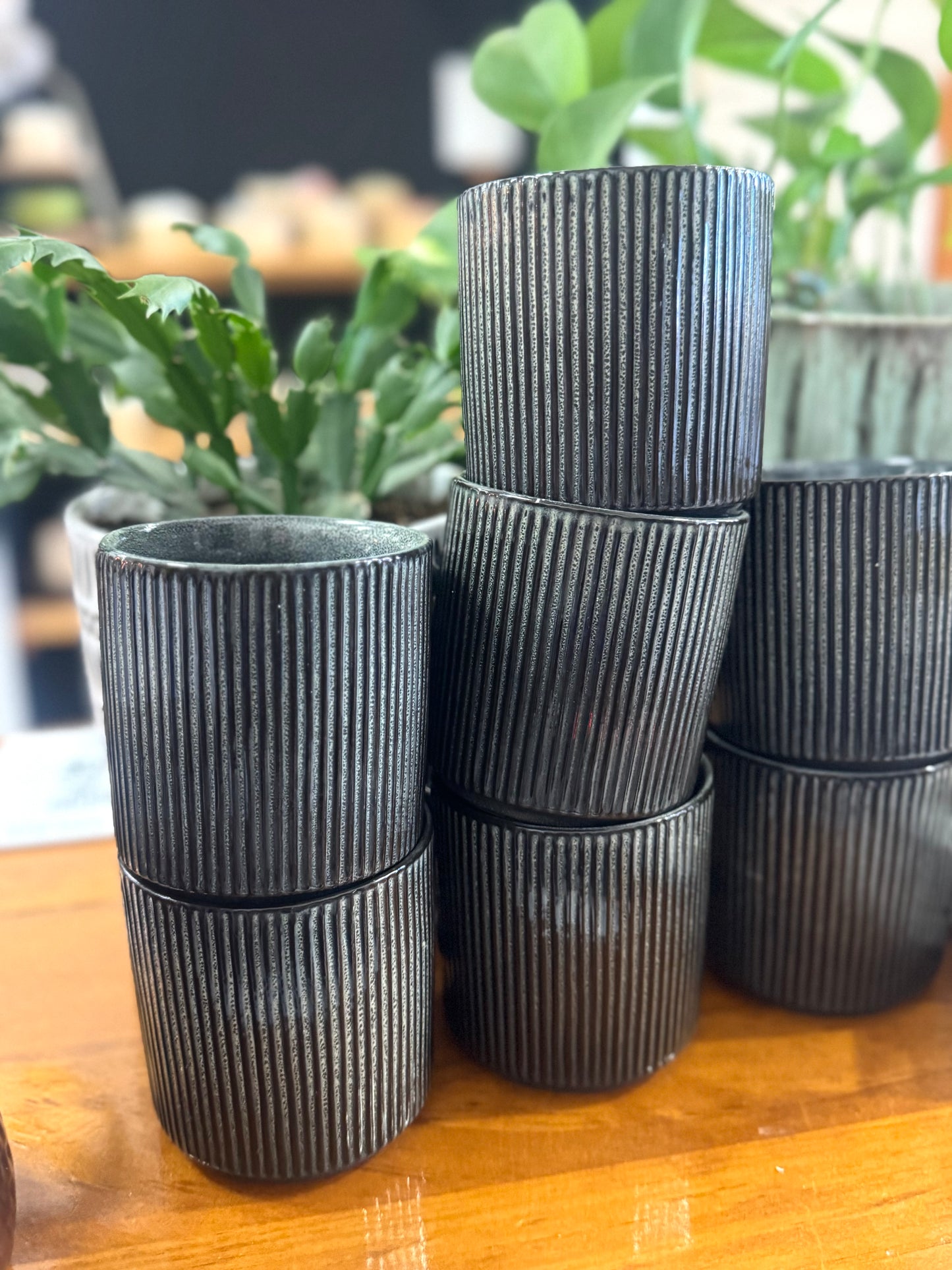 Deep Forest Geometric Lined Mug