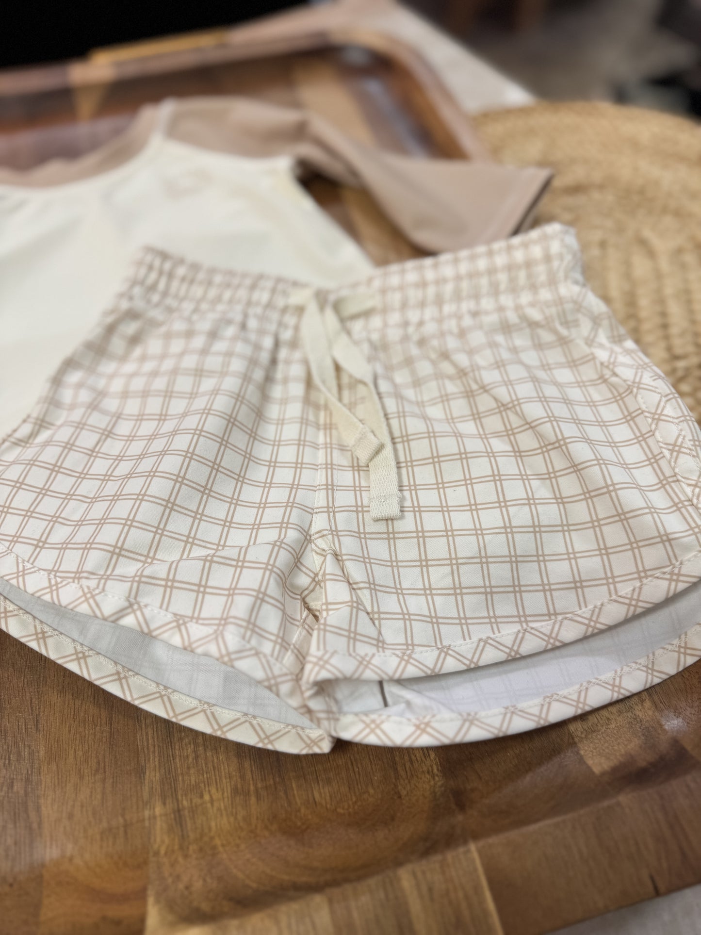 Boys Swim Short - Oat Check