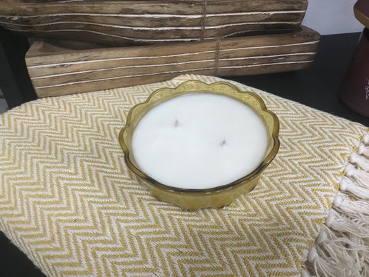 Cabin Mornings Candle - (Amber Scalloped)