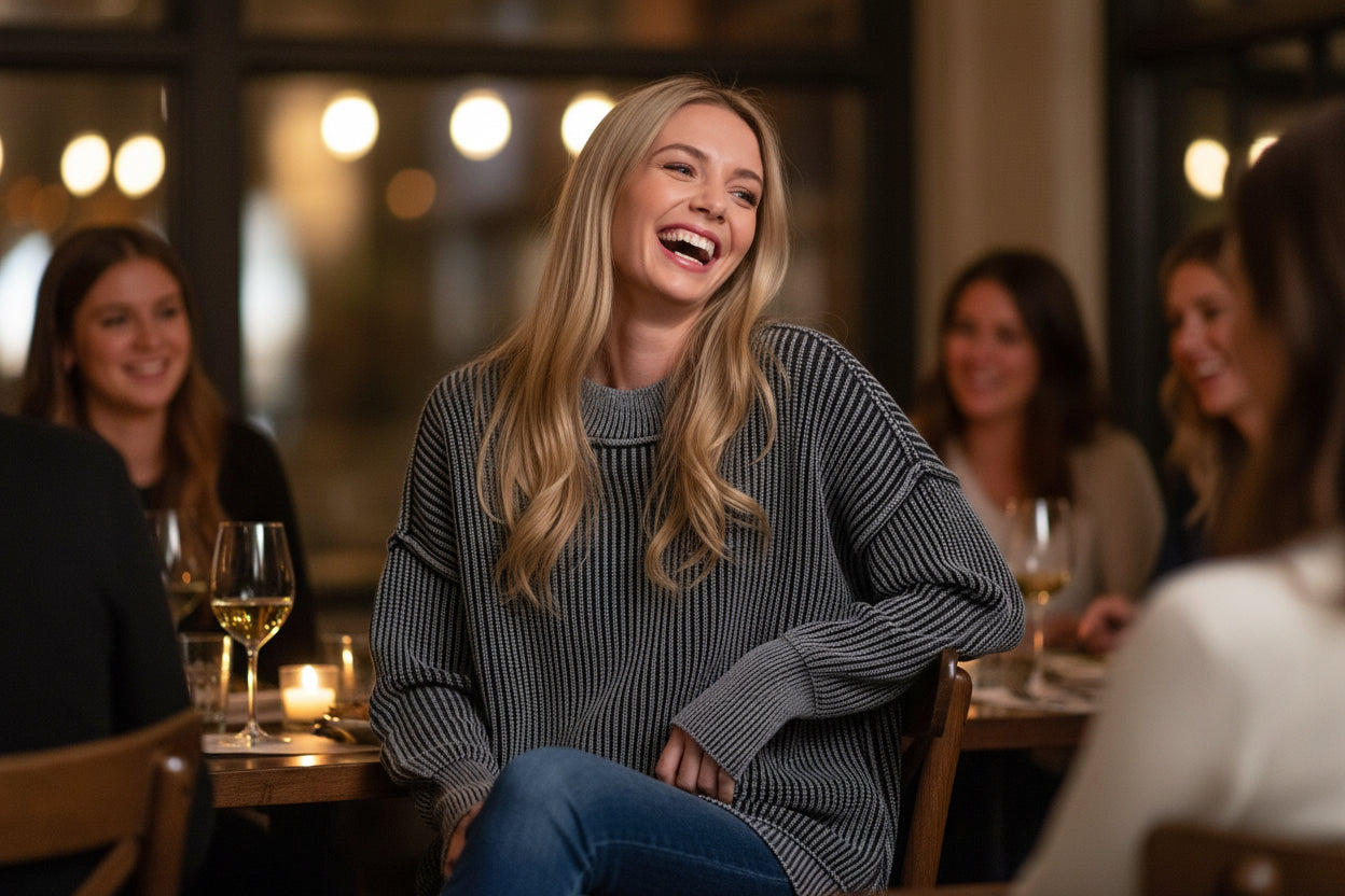 Two-tone Black Sweater