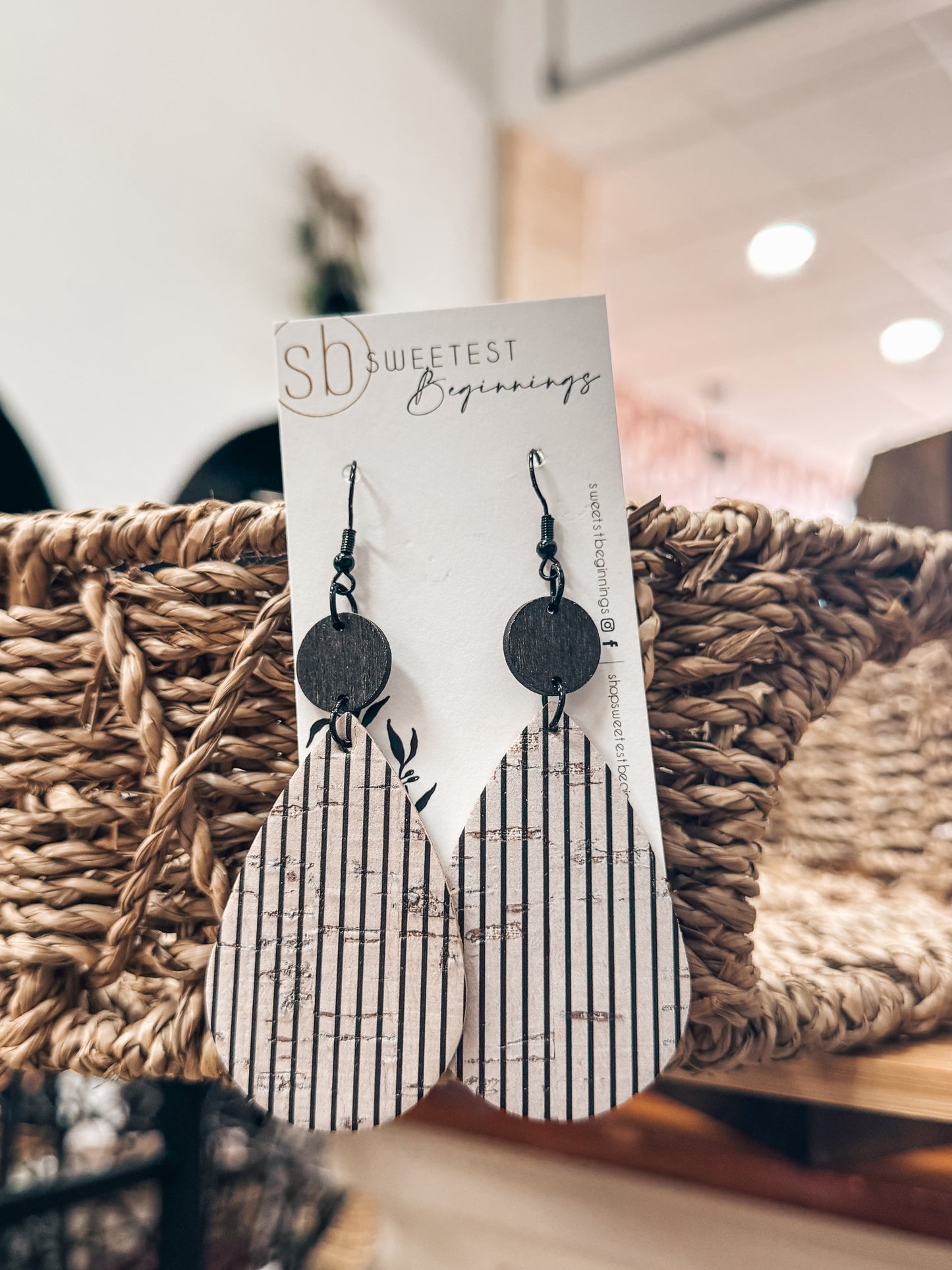 Earrings - Striped Teardrops