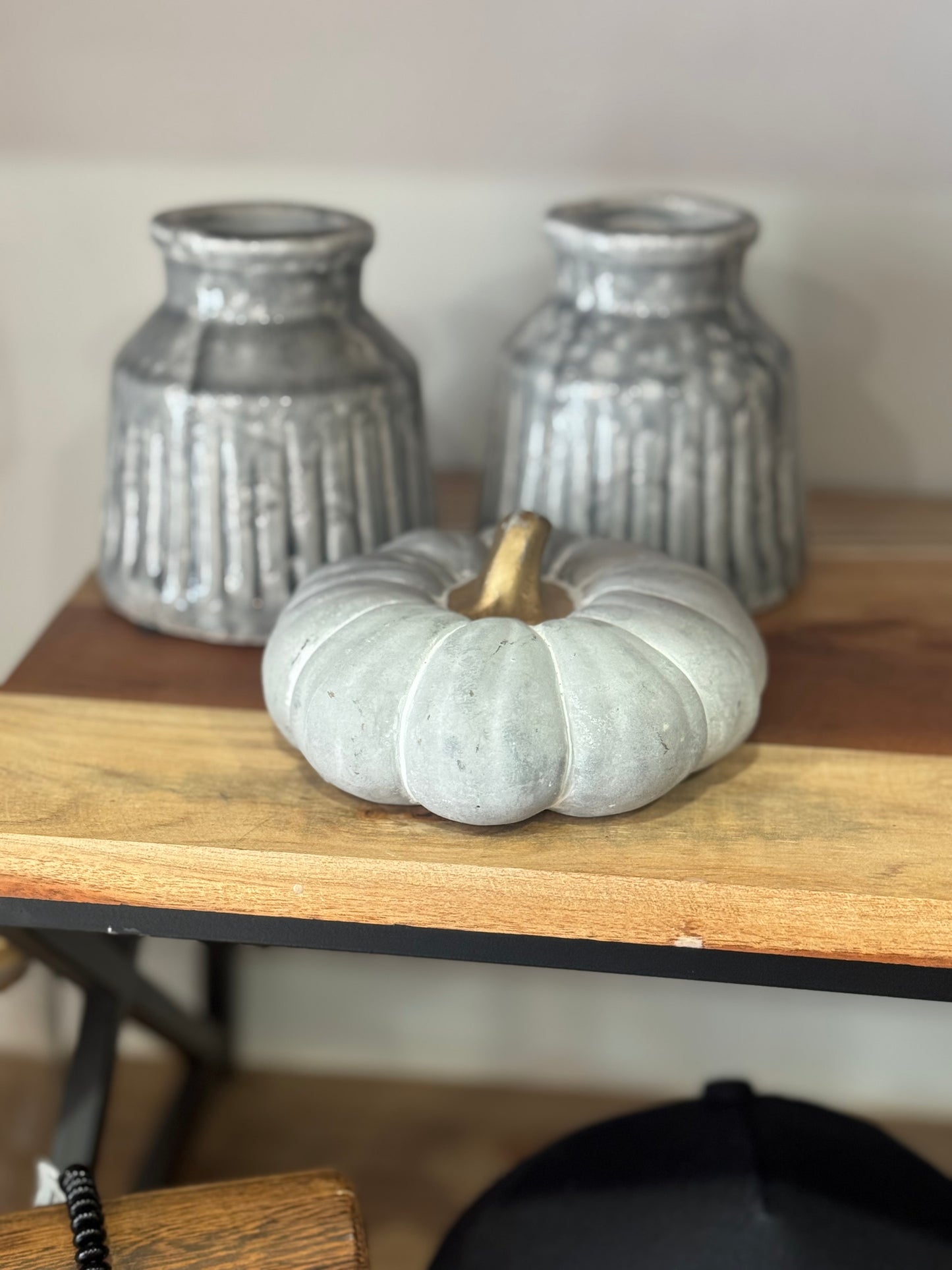 Ceramic Gray Pumpkin