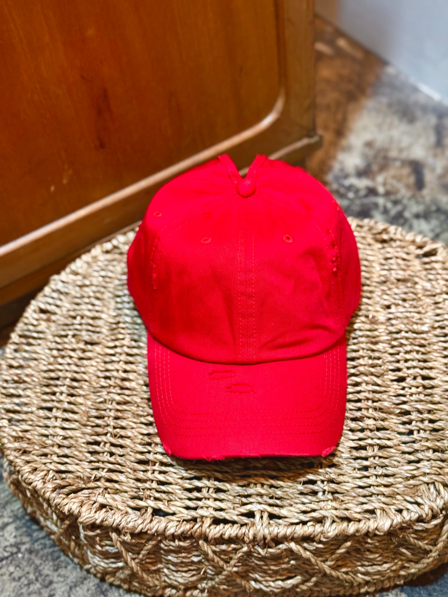 Baseball Hat - Distressed Red
