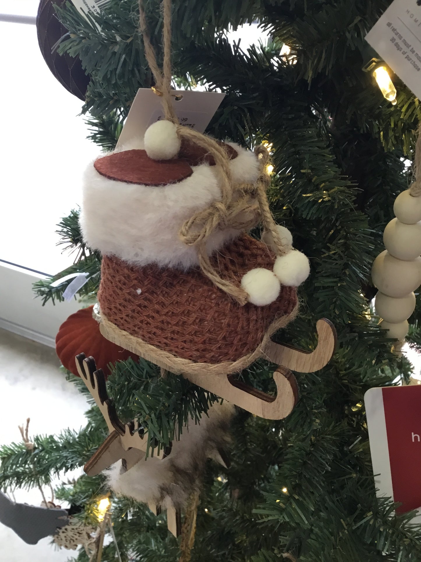 Ice Skating Boots Ornament - Wooden