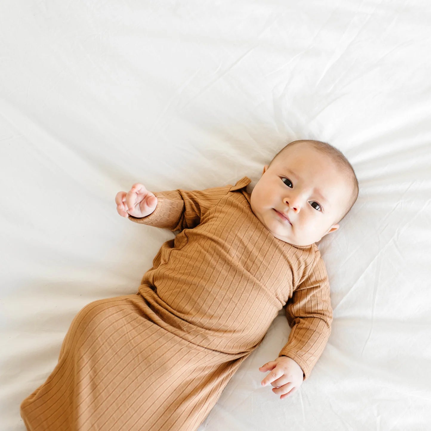 Desert Camel Ribbed Knotted Gown