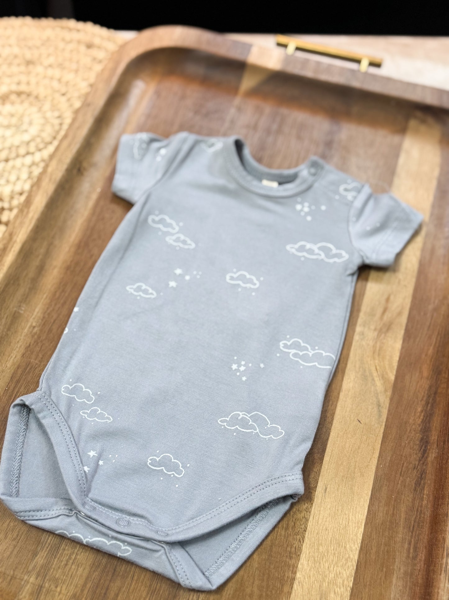 Bamboo Short Sleeve Onesie - Clouds